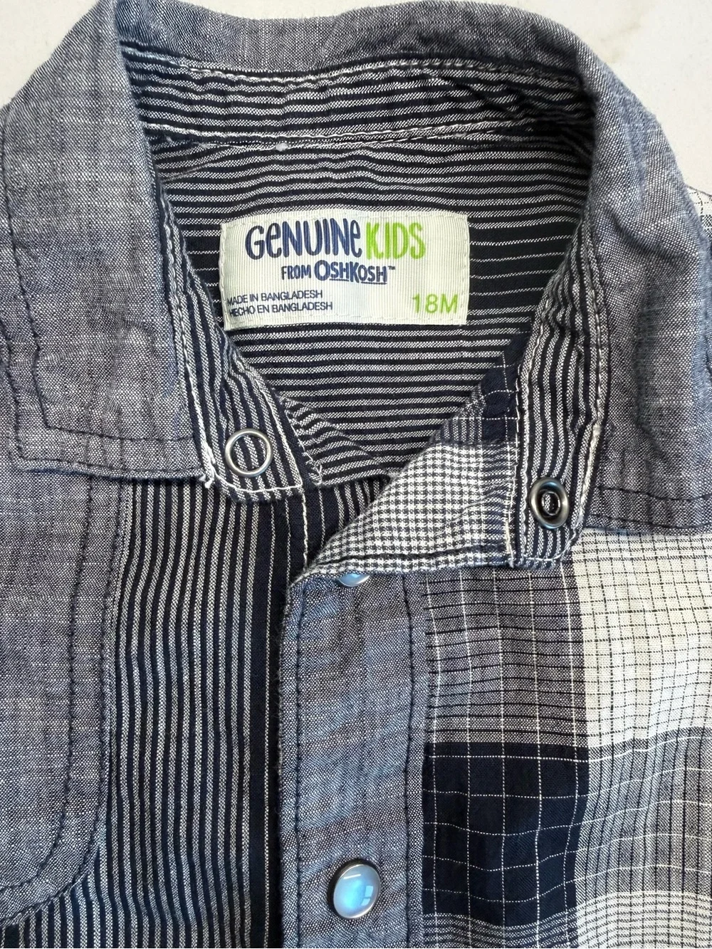 Genuine Kids OshKosh 18M Hoodie & Plaid Shirt Set